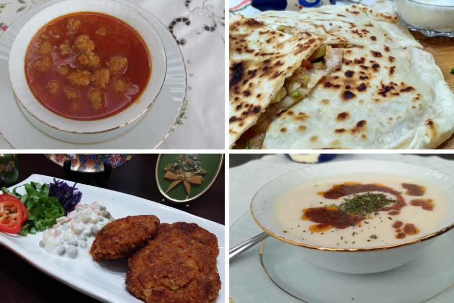 Kırşehir yöresel yemekleri besmeç sulu köfte yoğurt çorbası ve çırtmalı börek